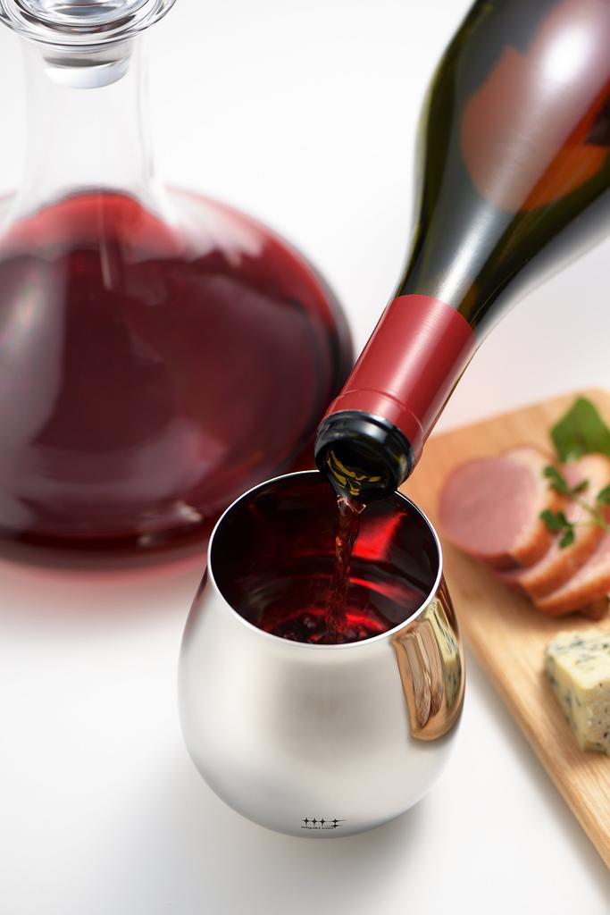 Yoshikawa Wine Tumbler Silver 430ml 2pcs Shiniya Syndicate YJ1998