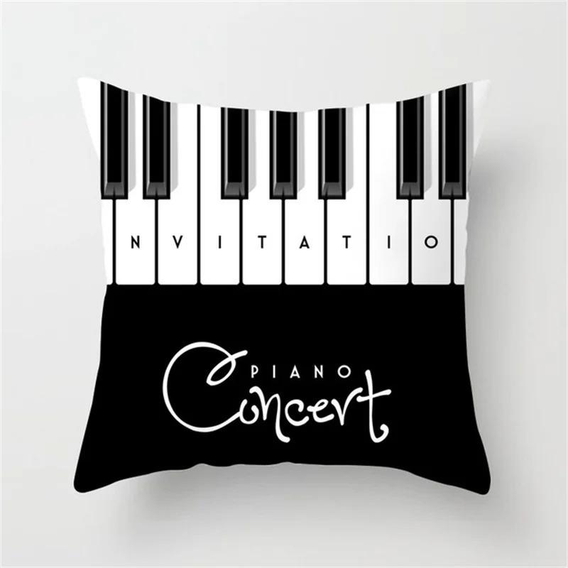 Black and White Geometric Simple High-end Space Pillowcase Patchwork Cushion Cover Striped Letter Pillowcase Home Decoration