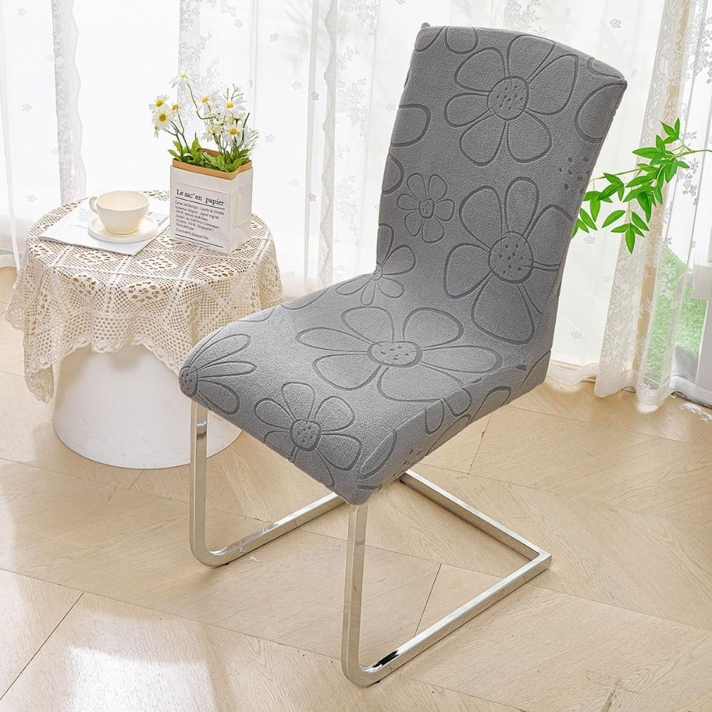 Fashion Anti-slip Jacquard Chair Cover Thickened Removable High Back Chair Cover Soft Decorative Dining Chair Cover Kitchen