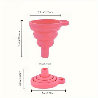 1pc Collapsible Silicone Funnel - Flexible, Foldable, Mini Funnel for Liquids, Jam, Beans, Automotive, Flask - Easy To Use