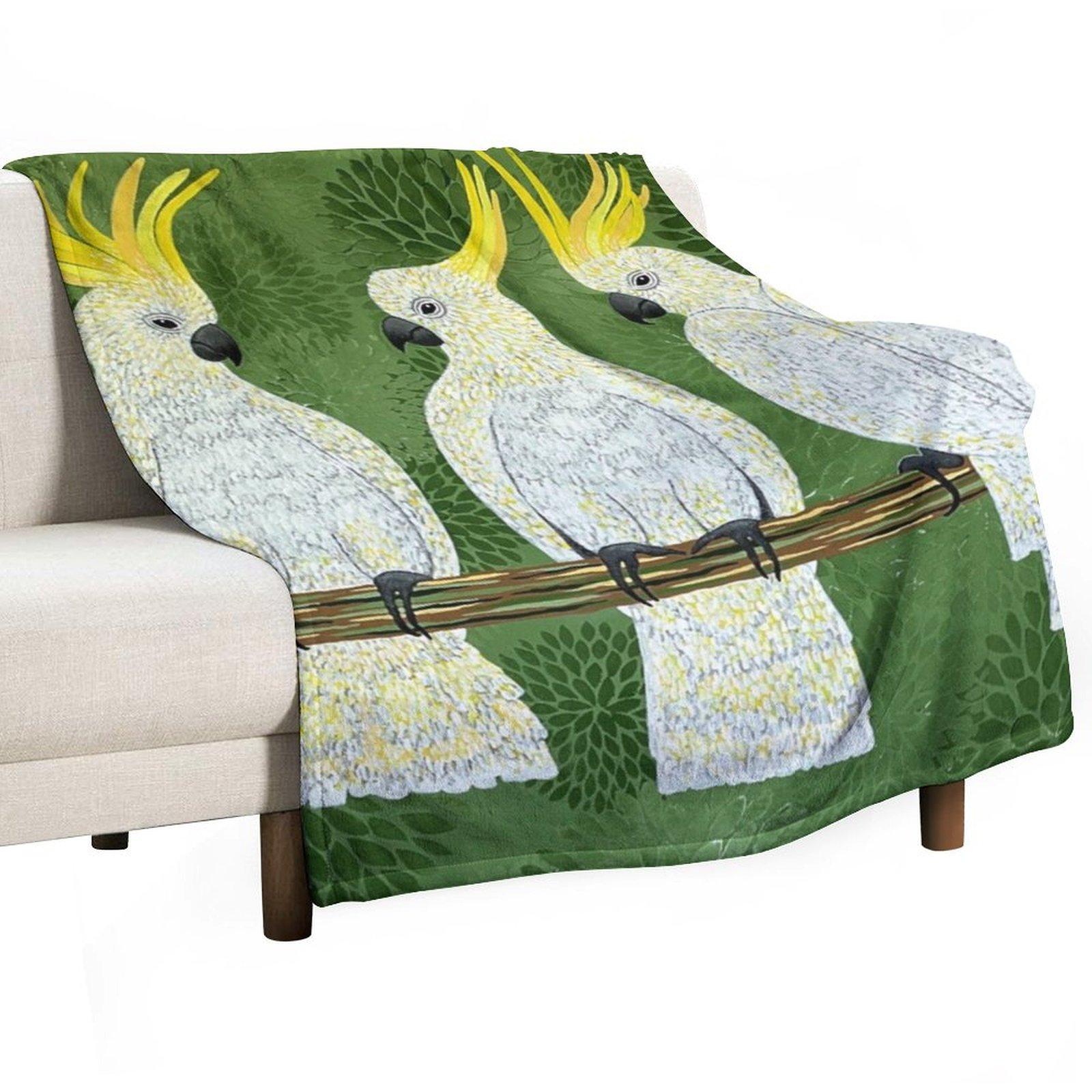 

Cockatoos Throw Blanket Hair Giant Sofa Cute bed plaid Blankets 30x40in