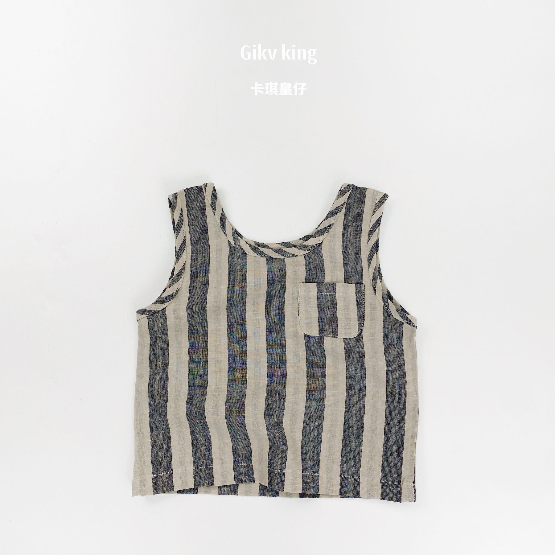 Korean Style Unisex Kids Striped Sleeveless Vest Baby Summer Casual Tank Top 80cm