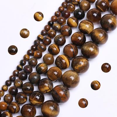 Cuentas de Piedra Natural Ojo de Tigre Redondas Cuentas Sueltas 15/20/30/40PCS Para Hacer Joyería DIY Pulseras Collar Accesorios Cuenta Cuentas Ojo de Tigre Cuentas