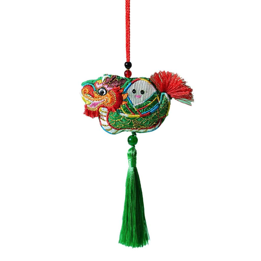 Dragon Boat Festival Embroidered Tiger Sachet Car Pendant - Ethnic Style Ornament