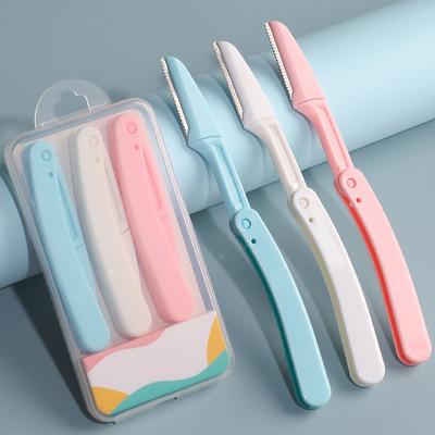 Face Razor Eyebrow Trimmer Ladies Eyebrow Knife Facial Shaver Blades Hair Remover For Women Scissors Professional Beauty Tools
