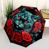 1pc Cat Roses Design Automatic Open/close Folding Umbrella, Compact Portable Travel Umbrella, Perfect Birthday/Christmas, Cute Umbrella, Dur