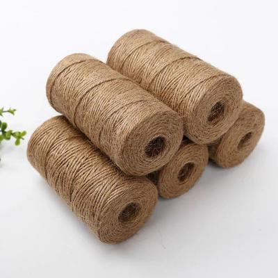 Doğal Jüt İpi Uzun Kahverengi Halat El Sanatları Hediye Paketleme Paketleme Bahçe Düğün Dekoru Vintage Kordon İp Çuval Bezi Dikiş Kendin Yap