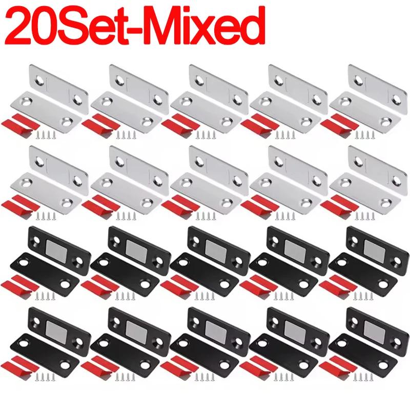 20/1Set Invisible Magnets Cabinet Catches Strong Magnetic Door Stopper Patch Adhesive Furniture Drawer Window Door Closer Latch