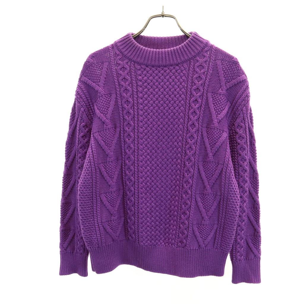 BATONER Made In Japan Long Sleeve Gauge Knit 1 Purple Sweater Women Used