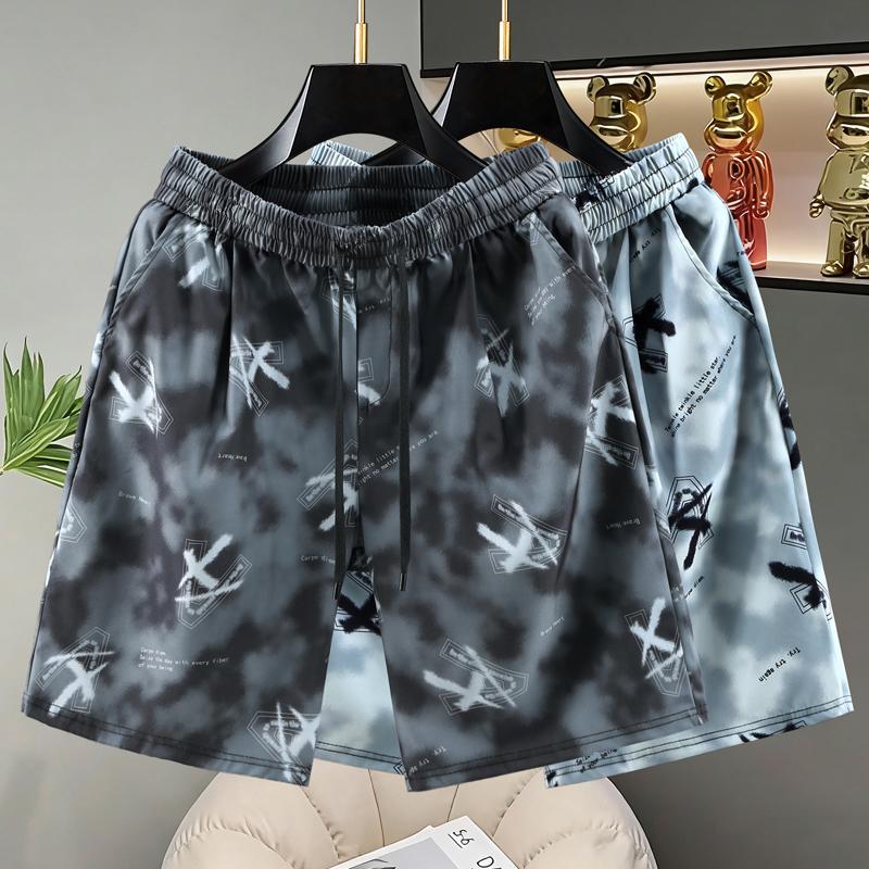 Men's Plus Size Tie Dye Graphic Casual Shorts – Elastic Waist Drawstring Loose Fit Summer Shorts (5XL-11XL)