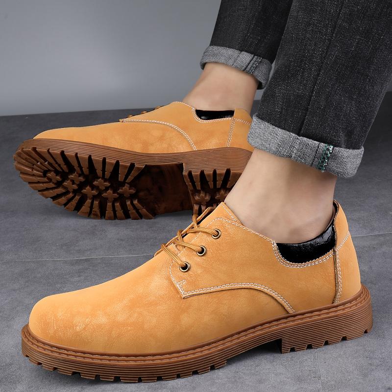 Fashion Autumn Winter  Warm Plush Men Outdoor Shoes England Trend Casual Shoes Male Suede Oxford Wedding Leather Dress Office Work Shoes