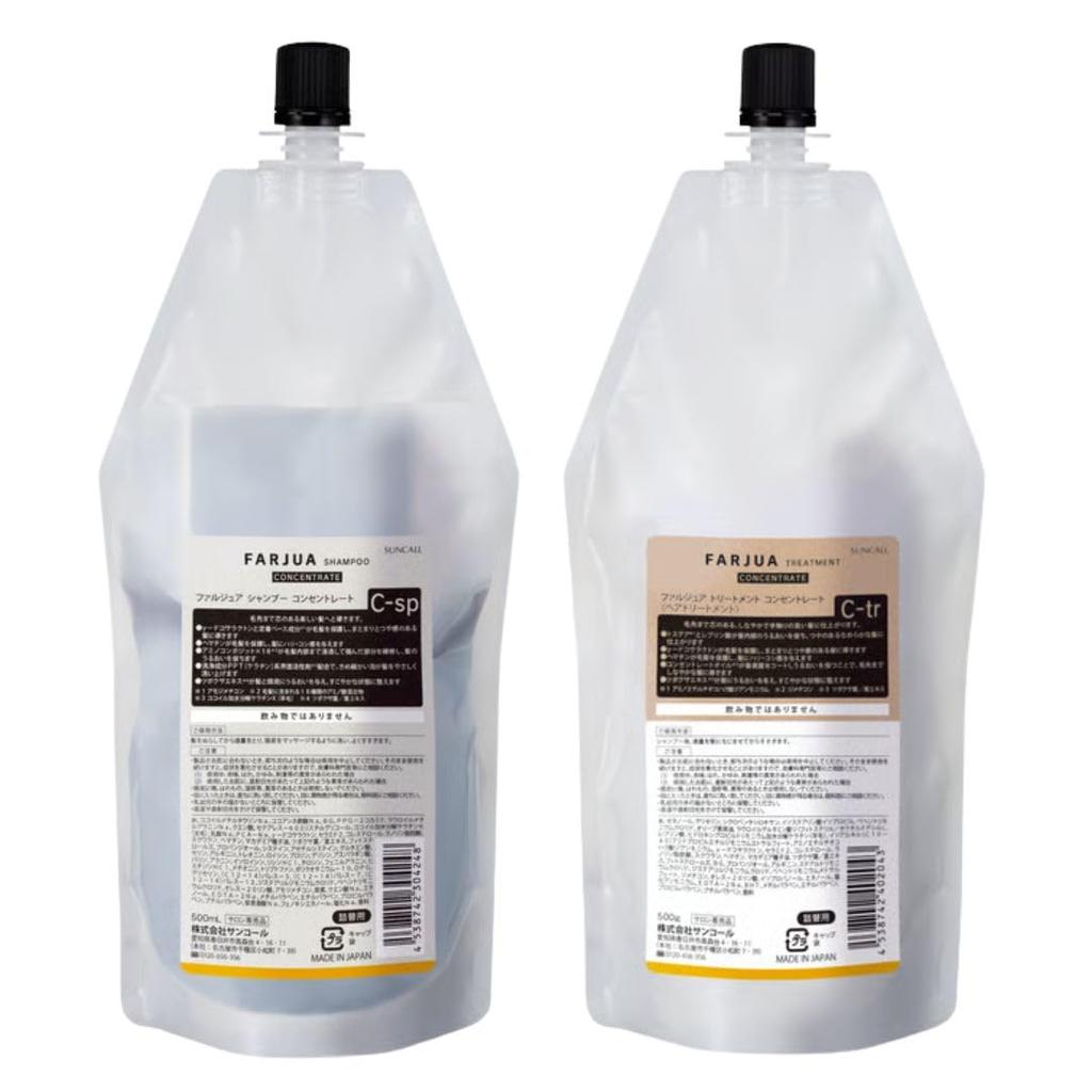 Suncall Farjua Shampoo Concentrate 500mL Treatment 500g Salon Pocket Tissue Set & Refill, Exclusive,