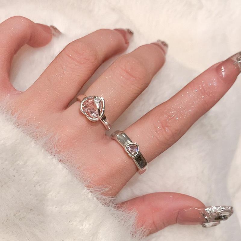 Open Chic Toe Heart Ring In Copper With Stunning Pink Diamonds For Modern Women