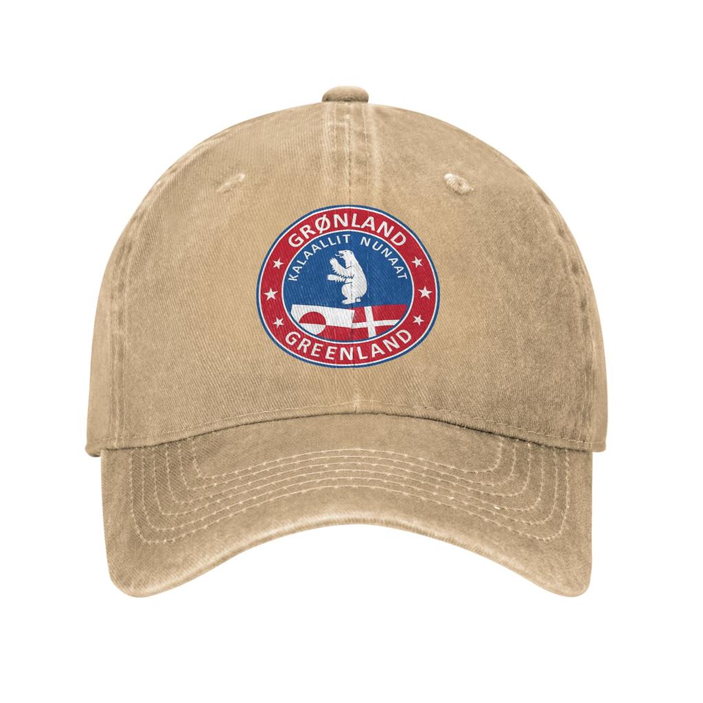 Badge Of Greenland Washed Baseball Cap Vintage Sun Trucker Hat Summer Men Women Outdoor Sports Snapback Cap