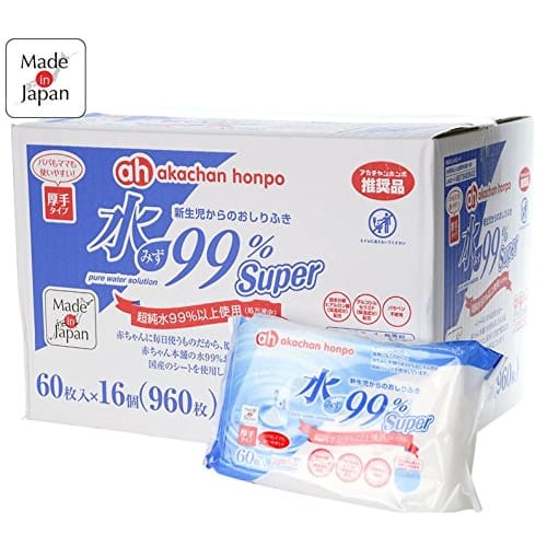 99% Water SP Thick Baby Wipes, 60 Sheets X 16 Packs