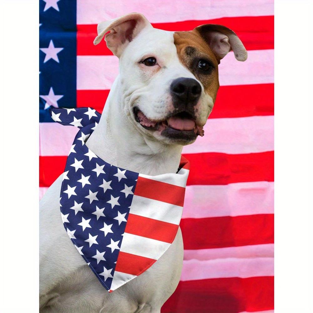 65cm Extra Large Independence Day Pet Triangle Bandana, American Flag Print Dog Bib, Cat Dog Scarf