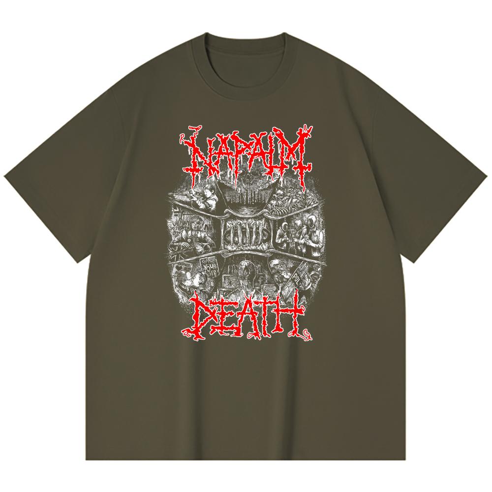 230 g/m² 100% Baumwolle Heavy Metal T-Shirt Rockband Beliebte Musik Druck Unisex Schweres Baumwoll-T-Shirt