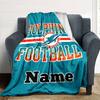 Dolphins Football Team Logo Customized Your Name Blanket Lightweight And Comfortable Warm Blanket Suitable For Bed Home Chair Office Sofa Camping