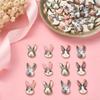 KitBeads 40pcs Enamel Rabbit Charms Mixed Styles Easter Bunny Charms Flower Printed Animal Bunny Rabbit Charms for Jewelry Making Bulk