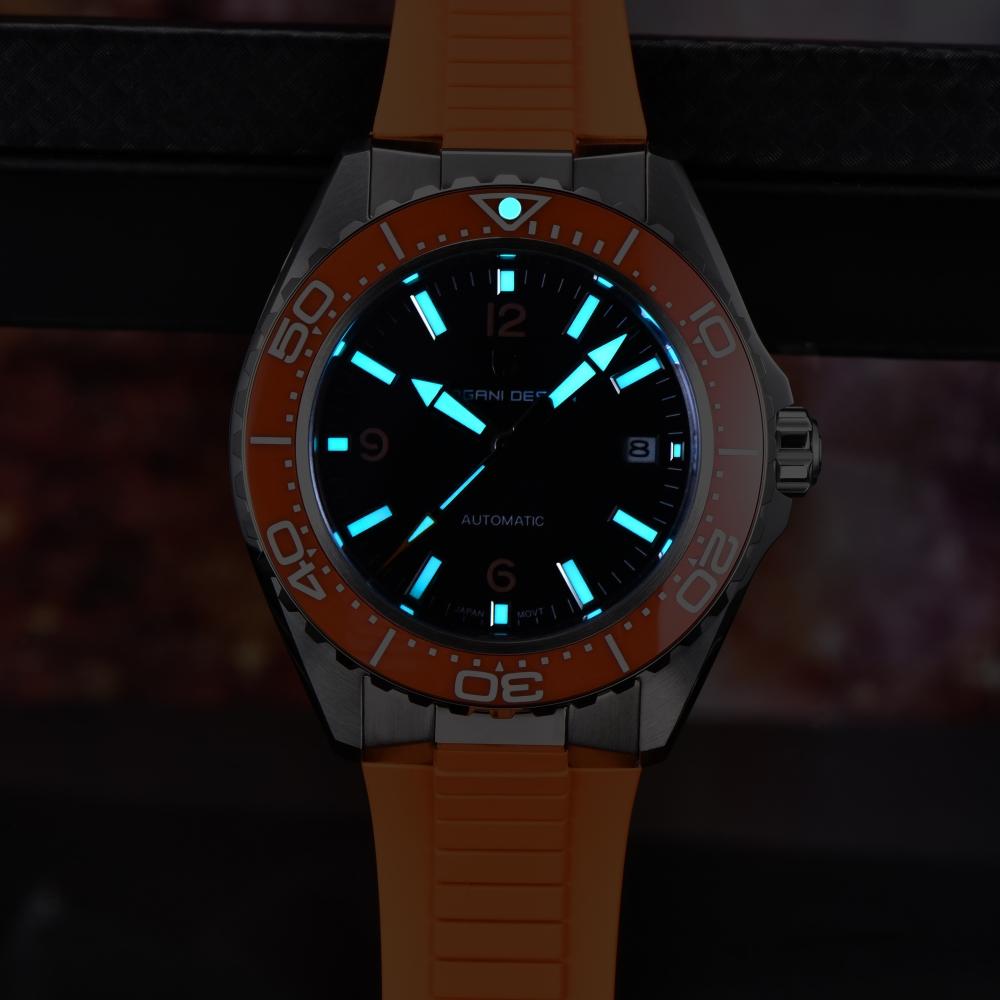 PAGANI DESIGN New 43MM Red Dial Men's Mechanical Watch Sapphire Glass Stainless Steel Waterproof Automatic Watches for Men