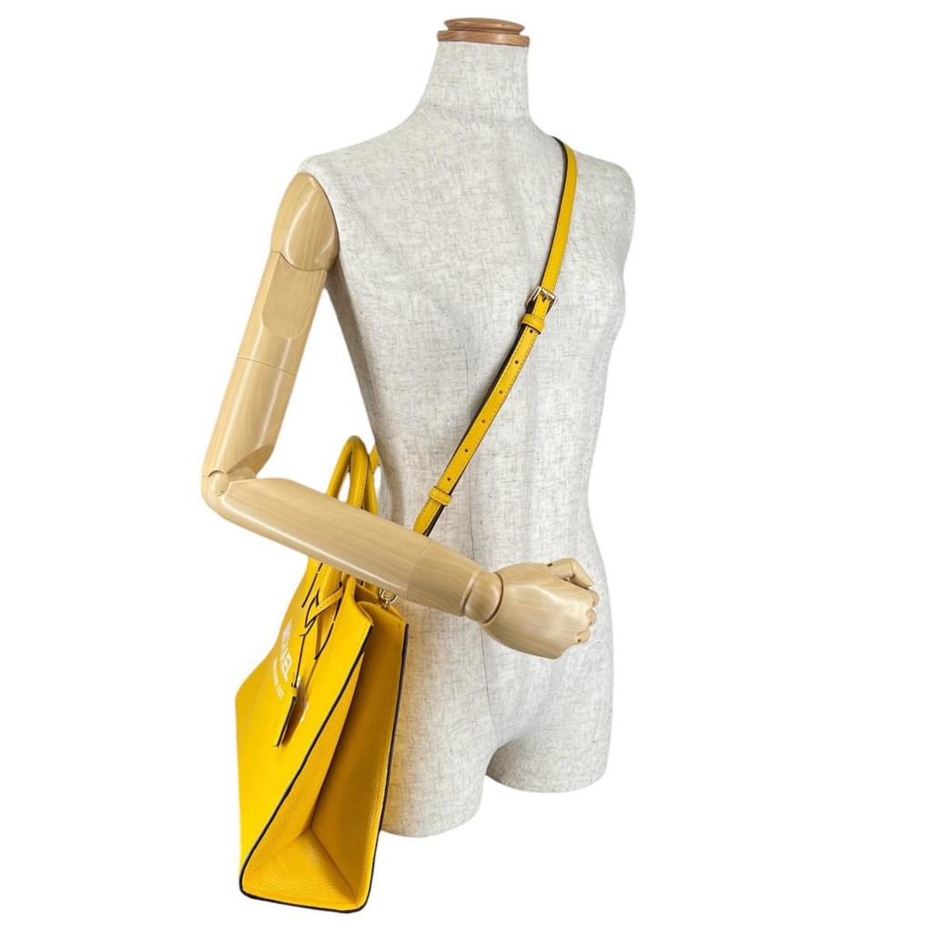 Michael Kors Shoulder Bag Handbag Cowhide Yellow Women Used