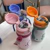 Cute Cartoon Kids Insulated Water Bottle With Soft Straw For School And Outdoor Use