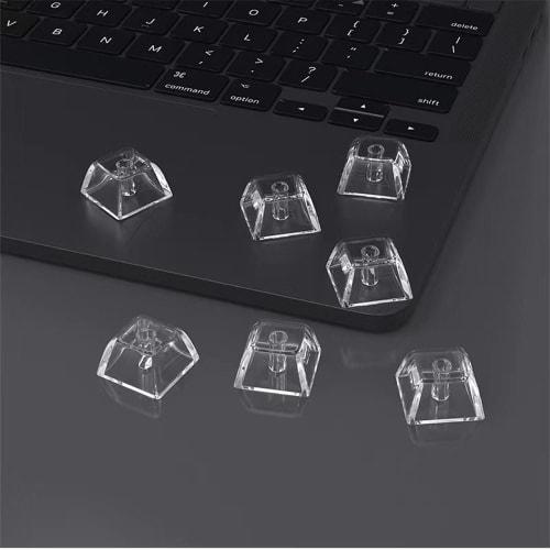 Stoooduo 6-Piece Set of Universal Keyboard Replacement Keycaps, PC Material, Transparent Clear for XDA Mechanical Keyboards
