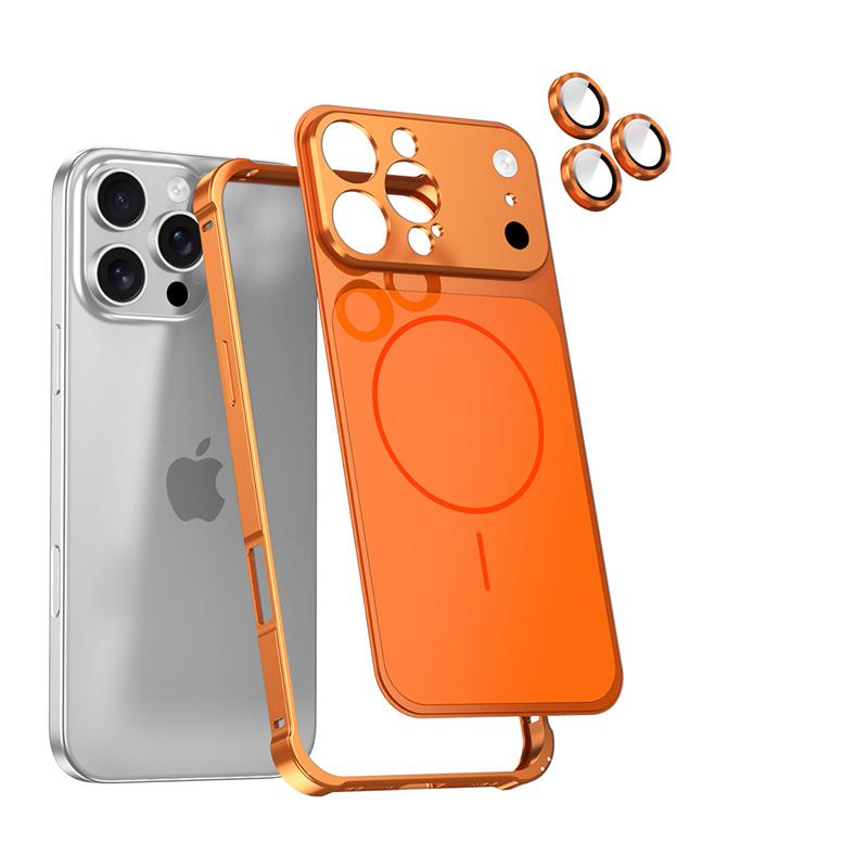 

For iPhone 17 16 15 14 13 Pro Max Instantly Change 17 For Magsafe Magnetic Backplate Alloy Frame Case Glass Lens Film Slim Cover For iPhone 13 Pro
