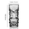 1PC Crystal Glass Large Bar Tiki Cup Tiki Cup Hawaii Cocktail Cup Ghost Face Cup High Beauty Creation Water Cup