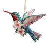 Yousheng 2D Acrylic Hummingbird Hanging Decoration Indoor Outdoor Garden Yard Window Wall Hanging Flat Flower Colorful Bird Ornament