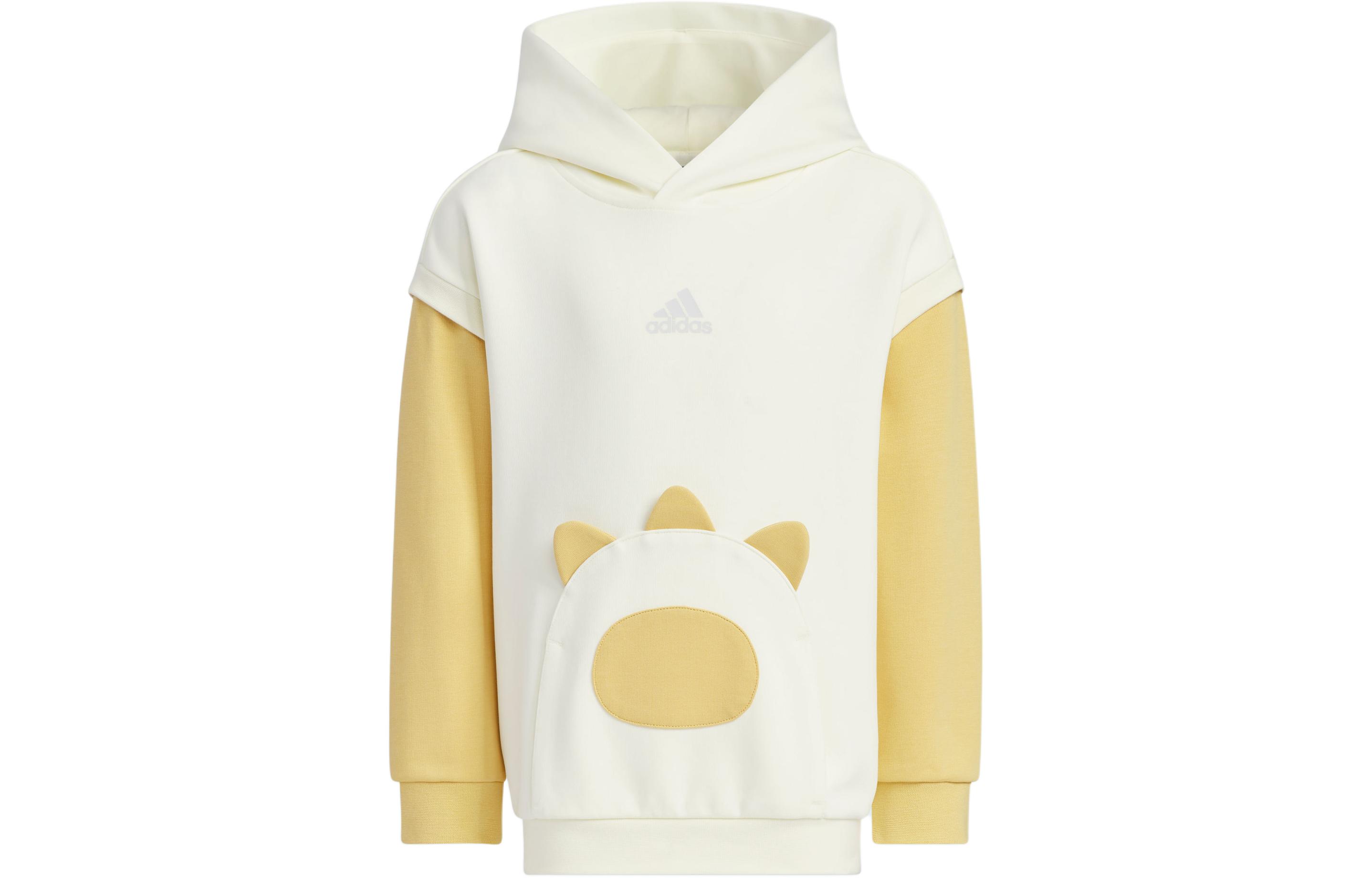 Adidas Jackets & Coats SPORTSWEAR KNIT HOODIE Ecru/Light Yellow Kids JF1373 A116