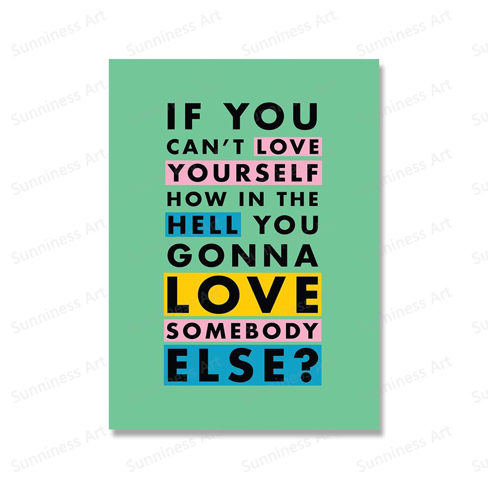 Minimalistisk Fargerik Motiverende Sitater Kunstmaleri Plakat Kun Gode Vibber Veggkunst Lerretstrykk Moderne Stue Hjemmeinnredning