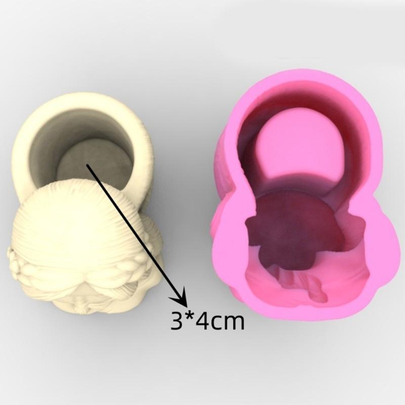 Silicone Planter Mold Cute Side Braids Flower Pot Mold Pen Holder Vase Resin Mold Concrete Cement Resin Mold DIY Craft
