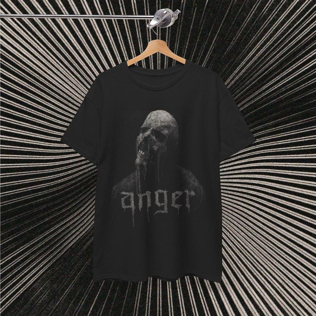 Anger High Contrast Metal Graphic Tee, Metalcore Punk Emo Shirt - Unisex Heavy Cotton T-Shirt, Grunge Vintage Style