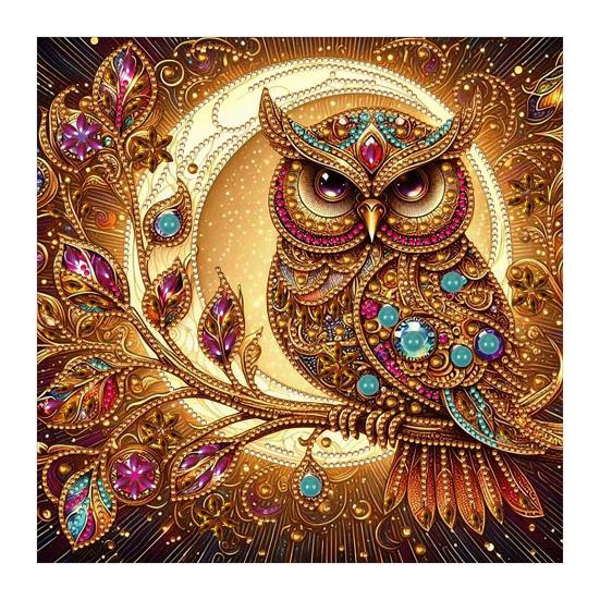 Rhinestone Painting Kits for Beginners 5D Animal DIY Rhinestone Art with Special Shaped Drills Owl Seahorse Gem Art Rhinestone Crafts
