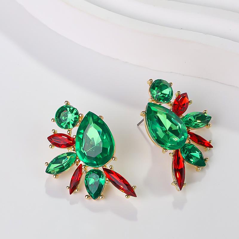 Boucles d'oreilles pendantes Zircon Fleur Colorée pour Femmes, Boucles d'oreilles pendantes Statement pour Fête & Usage Quotidien