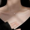 Korean Cold Wind Necklace, Silver Four-leaf Clover Necklace, Women's Niche Light Luxury Lucky Leaf Pendant Necklace