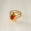 Waterproof Real Stone Jade Agate Ring Open Adjustable Stainless Steel Rings For Women Men Accessories Vintage Eye Cross Jewelry