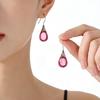 Elegant Teardrop Cat's Eye Earrings: Four-Color Inlaid Resin Fashion for Women