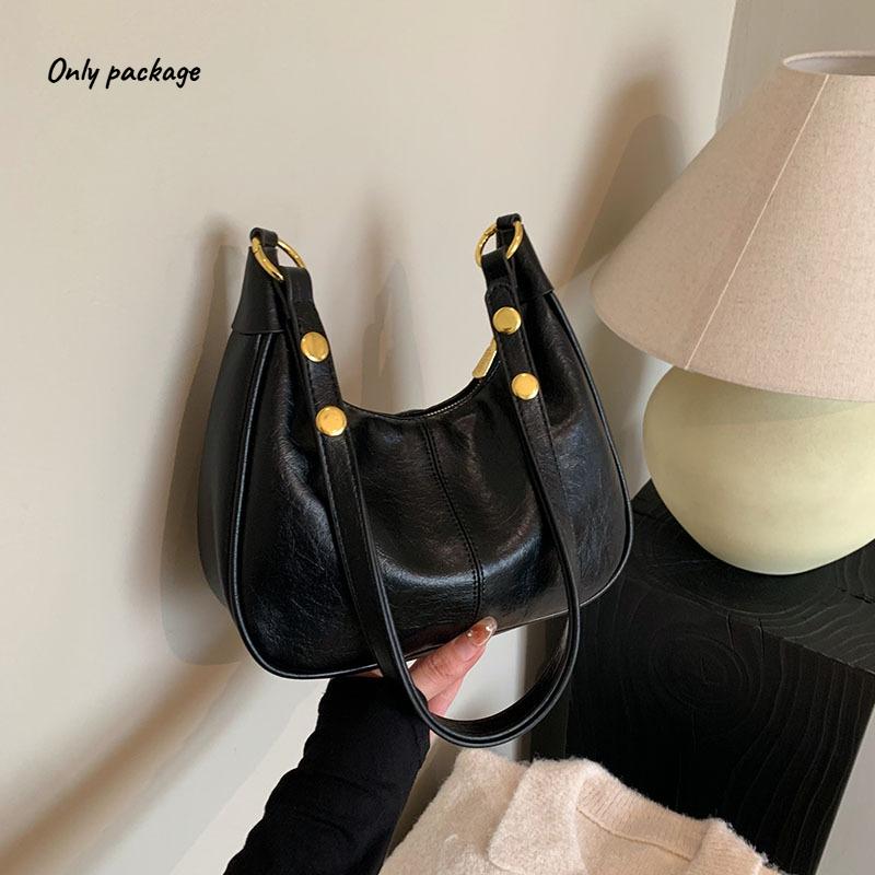 

Advanced Handbag for Women New Fashionable Commuting Single Shoulder Armpit Bag Retro High-value Versatile Crossbody Bag чёрный