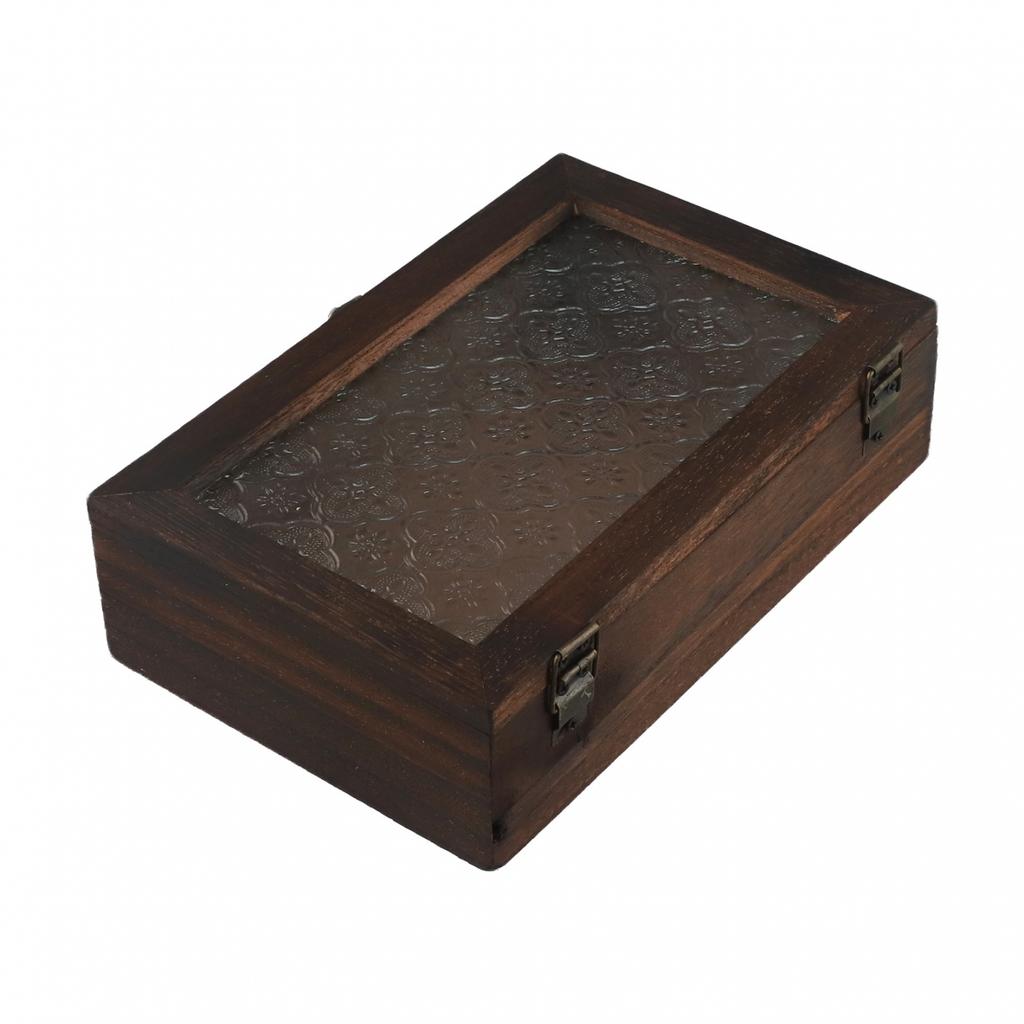 Begonia Flower Desktop Storage Solid Wood Glass High Quality