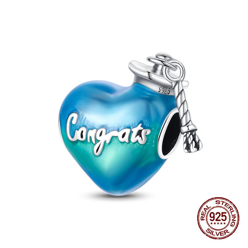 Copper Graduation Season Series Owl Bachelor'S Hat Charms Beads Suitable For 3Mm Original Design Bracelets DIY Style Jewelry