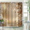 Gold Rose Shower Curtain Elegant Floral Design Luxury Bathroom Decor 3D Print Waterproof Bath Curtain Home Fashion