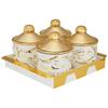 Luftdichtes Trockenfrucht-Behälter-Tablett-Set mit Deckel & Serviertablett, Luftdichtes Kunststoff-Aufbewahrungsbehälter-Set 500 ml | Set of 4, Weiß