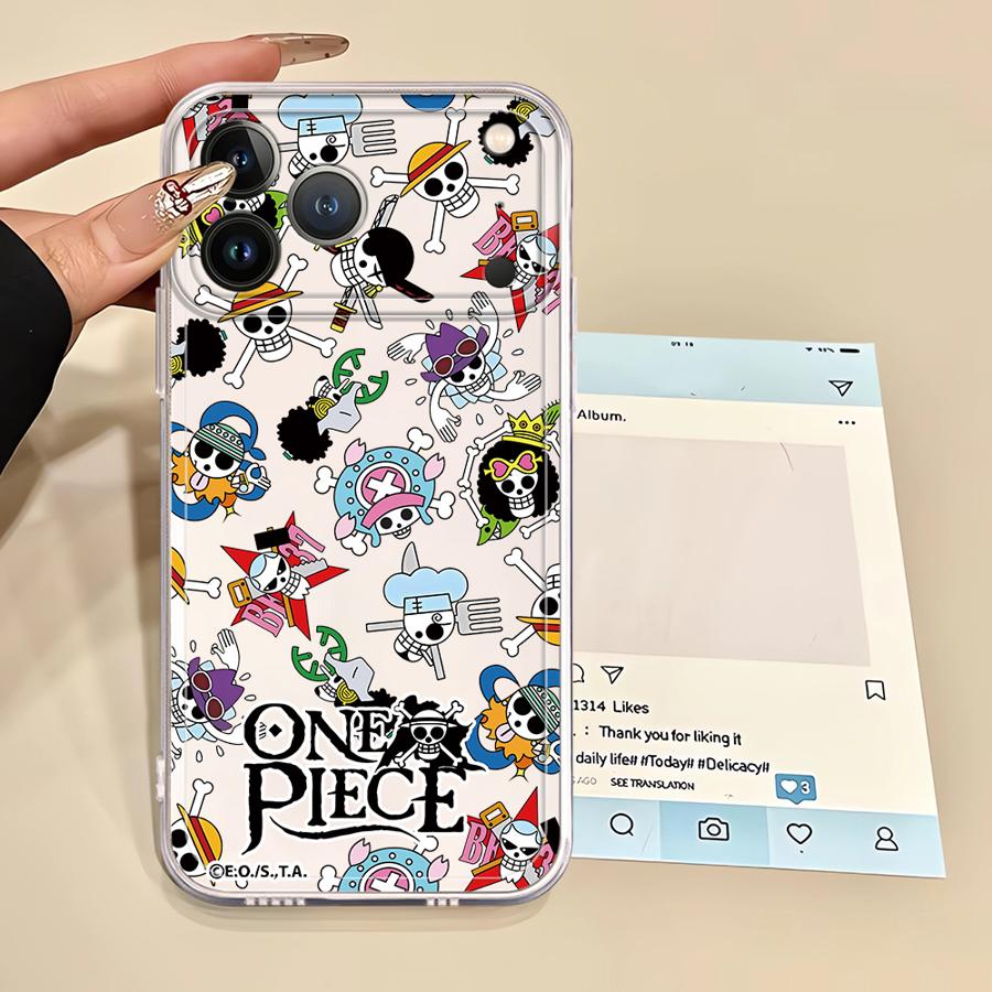 Case for iPhone 17 Pro Max 12 Mini 15 14 Plus 7 8 XR 16 11 13 Pro Air XS Max Soft Phone Cover Cartoon One Piece