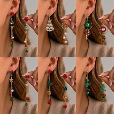 Star Women Christmas Tree Earrings Snowflake Holiday Earrings  Holiday Celebration