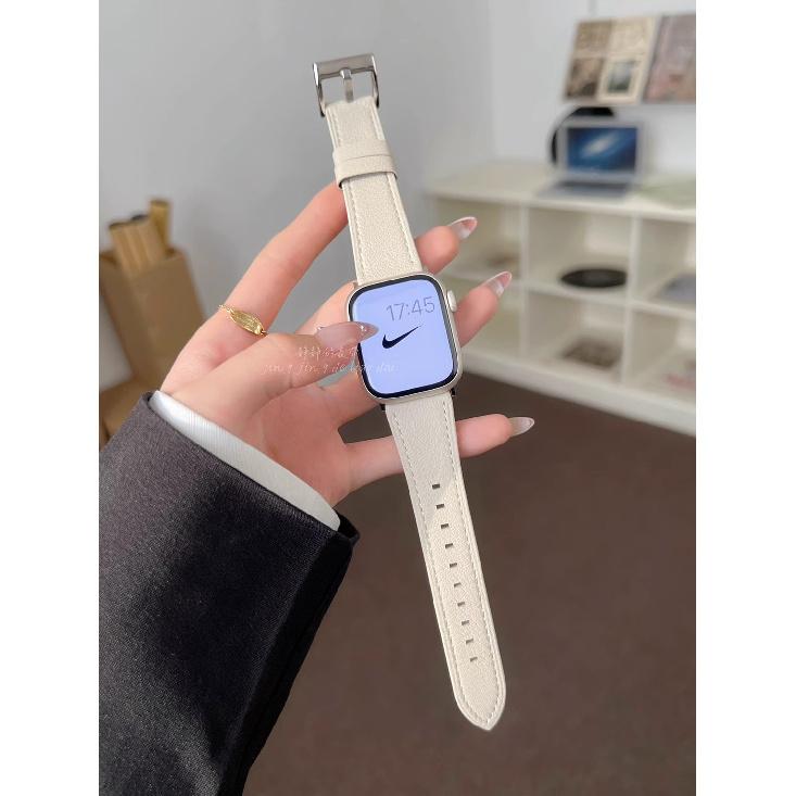 Armband i lammskinn för AppleWatch S10-Mjukt Premium Äkta Läderarmband för IWatch 10/9/8/7/6/5/4/3/2/1/Se/Ultra/Ultra2 49mm 46mm 45mm 44mm 42mm