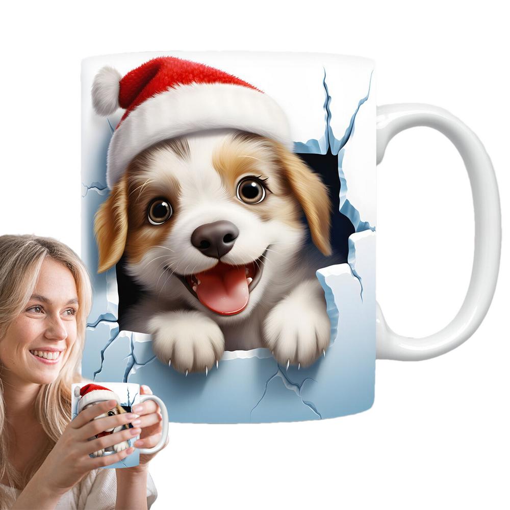 Vánoční hrnek Vánoční téma Šálek na čaj Slavnostní stolní nádobí Sklenice Vtipný keramický hrnek s uchem pro domov podnikání