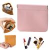 Snap Closure Organizer Pouch Faux Leather Portable Cosmetic Storage Bag Self-Closing Pouch for Lipstick Earphones