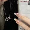 Pink Girl Butterfly Necklace Female Niche Design Sense Hip Hop Clavicle Chain Premium Design Sense Necklace